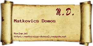 Matkovics Domos névjegykártya